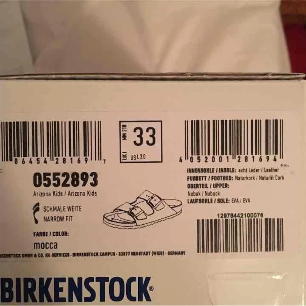 Birkenstocks in Arizona Mocha kids
